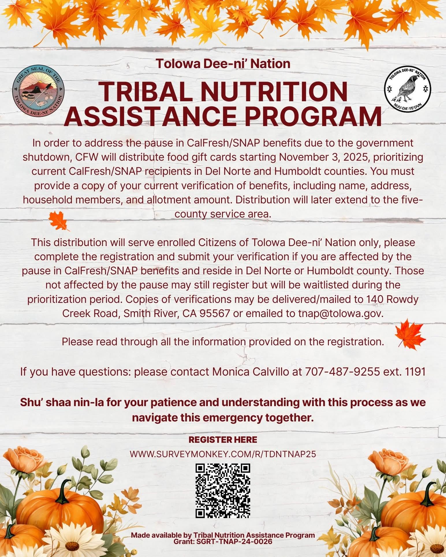 Tolowa TNAP/SNAP flyer